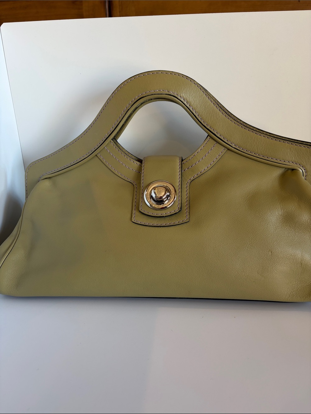 Vintage Marc Jacobs Olive Green Leather Top-Handle Bag